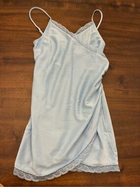 Urban Outfitters Dress Women’s Medium Blue Slip Lace Sleeveless Mini New NWT